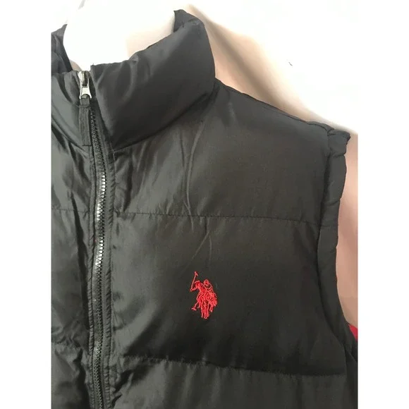 U.S. Polo Assn Mens XL Red & Black Puffer Bubble Vest - Picture 3 of 6